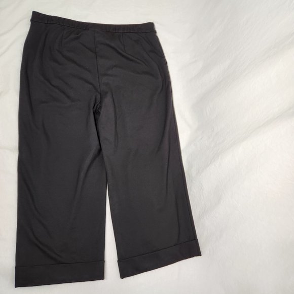 J. Jill Minimalist PONTE Belted Full Leg Cropped Black Pants Size LP LIKE NEW! - Picture 4 of 16